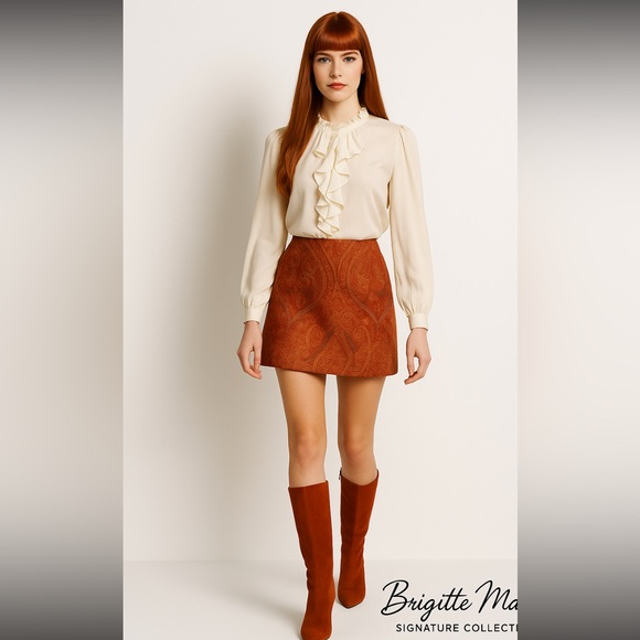 Brigitte Marie Dresses & Skirts - Silk Patchwork Plaid Mini Skirt